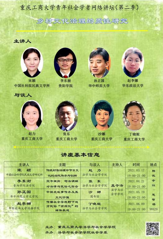 重庆工商大学青年社会学者 民俗学者网络讲坛 第二季 第三季 法学与社会学学院